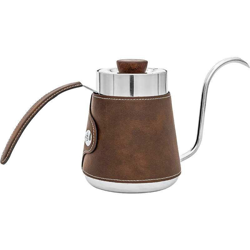 600ml Stainless Steel Tea Pot Vintage Gooseneck Pour Over Holster Coffee Kettle