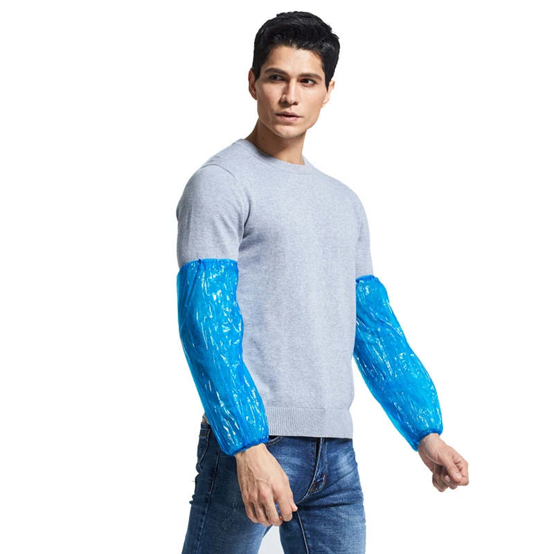 Men Women Disposable Transparent Pe/Cpe Plastic Oversleeve Cover Disposable Arm Sleeve Cover