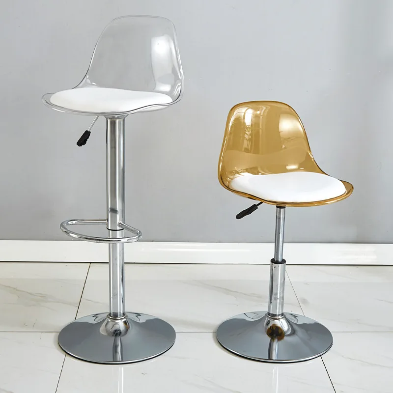 Modern simple lifting rotating wine plastic bar chair front desk high chair pet transparent bar chair