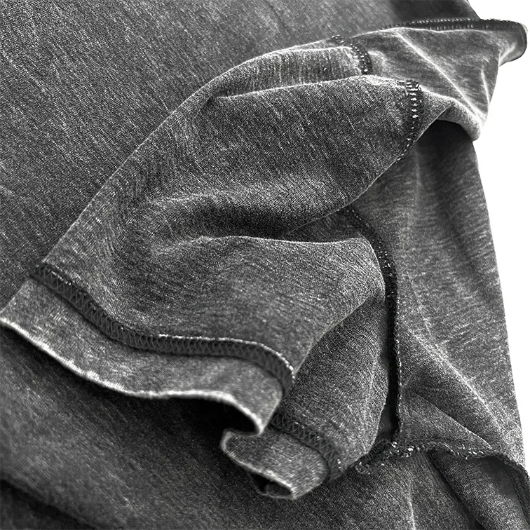 New fashion custom logo print 95% polyester 5% screen printing loose black acid washed t-shirts for women