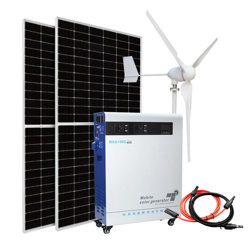 Off Grid Wind Solar Hybrid Power System 3000W All In One Mobile Solar and Wind Turbine Hybrid Power System 3000W for home