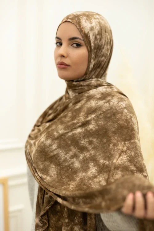Oak Jersey Hijab Women Muslim Brown Tones Leopard Printed Colors Customized Shawl Islamic Dubai Ladies Long Scarf