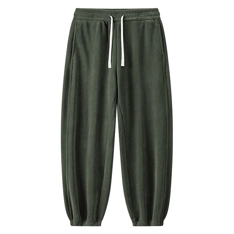 Lace up Casual INS Style Pencil Pants Quick Drying and Anti-Pilling Anti-Static Features with Wrinkled Technics