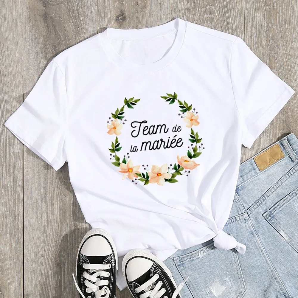 Wedding Party Clothes Bride Team Bride T-Shirt Team Bride Bachelorette Wedding Party Women Evjf Tee Bridesmaid Group T-shirts