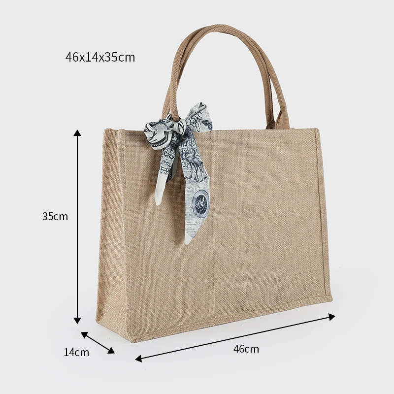 Linen Tote Bags Custom Printed Grocery Reusable,Light Yellow Eco Friendly Big Straw Shopping Bag