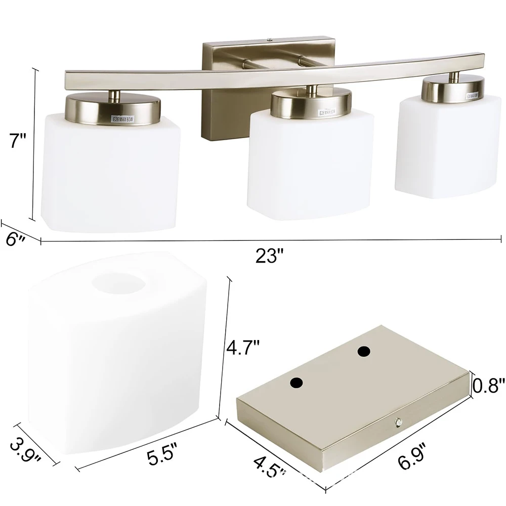 modern Hot Selling Glass Wall Lamp Black Lights Indoor Bathroom Vanity Sconce Fixtures LED wall lights