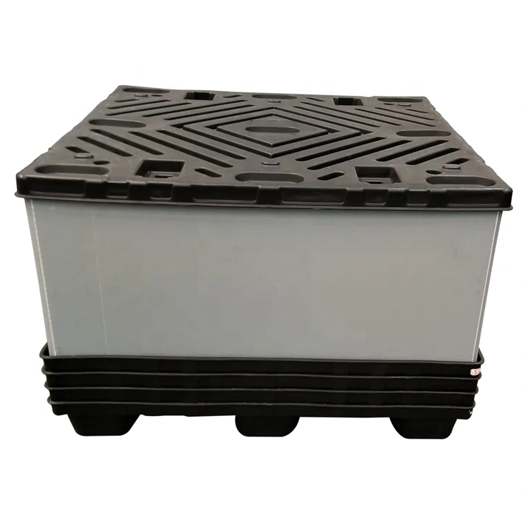 Многоразовые складные пластиковые коробки для поддонов с крышкой для поддонов