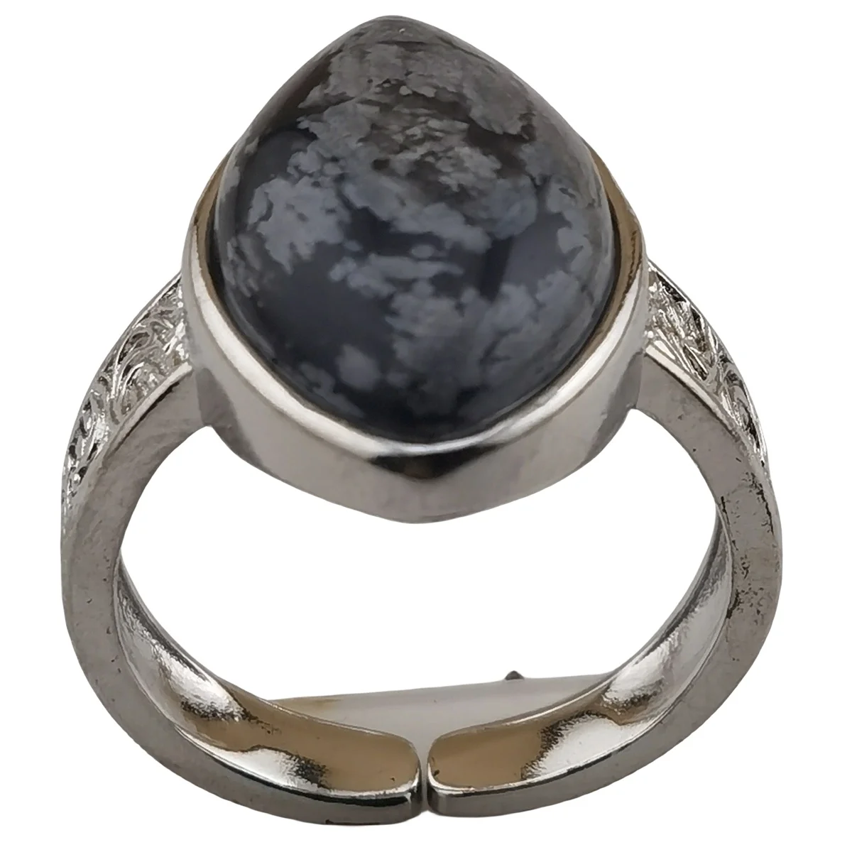 Trendy High Quality Snowflake Gemstone Rings for Women Silver Plated Horse Eye Shape Adjustable Female Rings Jewelry