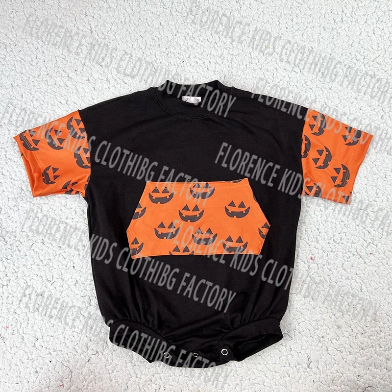 DH ODM halloween custom cute skull infant toddler boys girls jumpsuit baby bubble romper