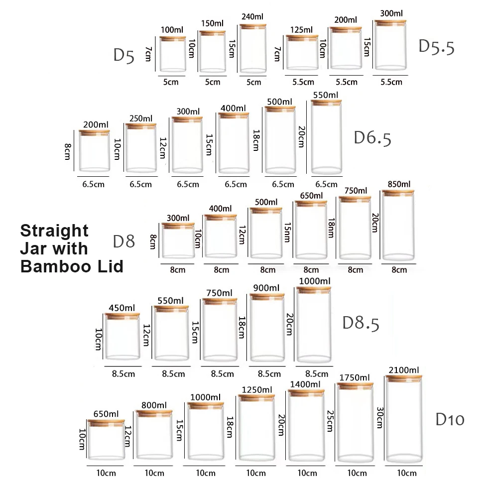 Контейнеры для хранения в кладовой стеклянные банки продуктов с деревянными бамбуковыми
