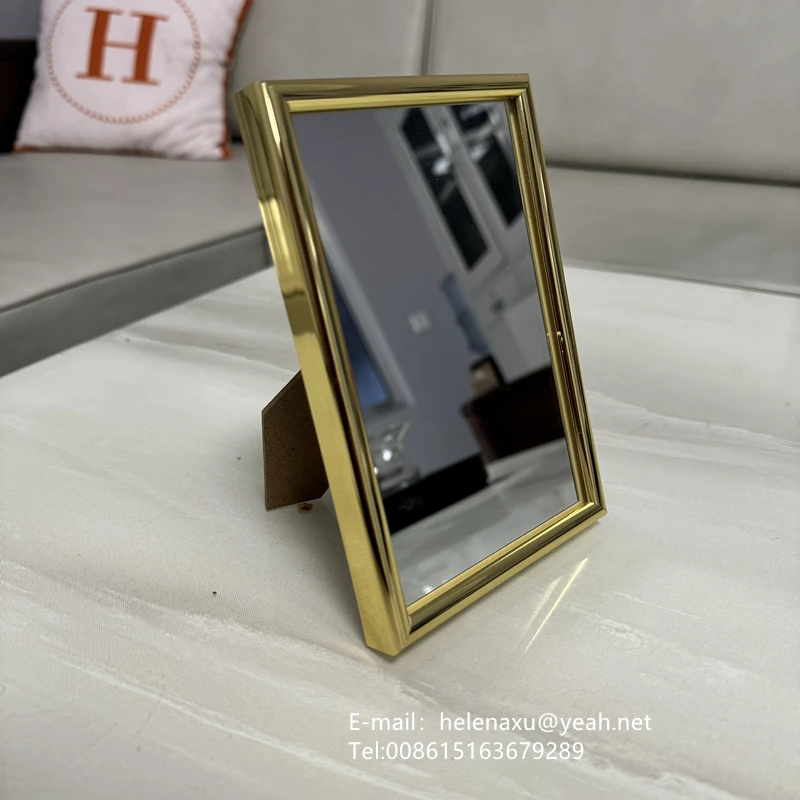 11x 16 cm Free standing Face Mirror Cosmetic Gold black white color Travel Vanity Makeup Mirror
