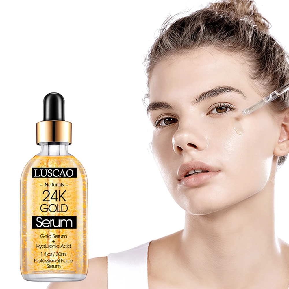 Private Label Korea Oem Wrinkle Fine Line And Acne Scar Reducing 24K Gold Serum