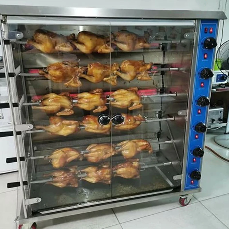  Обжарки куриное яйцо машина Коммерческая роторная печь для жарки цыплят 9 слоев газовой жареной курицы коробка из нержавеющей стали утка