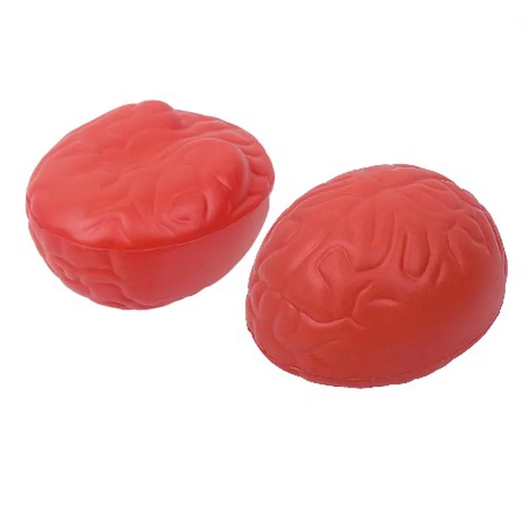 Custom PU 3D Simulation Brain Squishy Toys  PU Ball Antistress Relief Toys brain stress ball