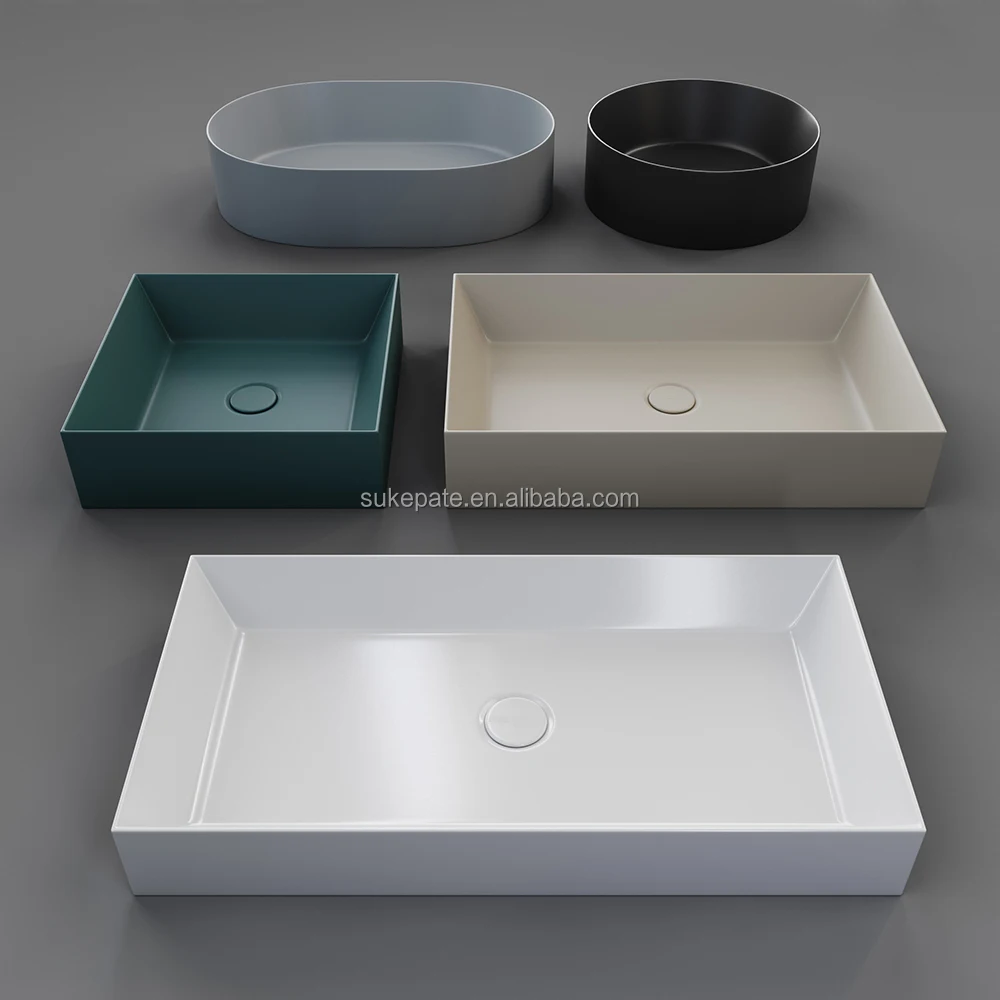 Luxury Modern Matt Color Ceramic Lavatory Wash Basin Rectangle Wash Basin Ceramic Basin Bathroom Sink