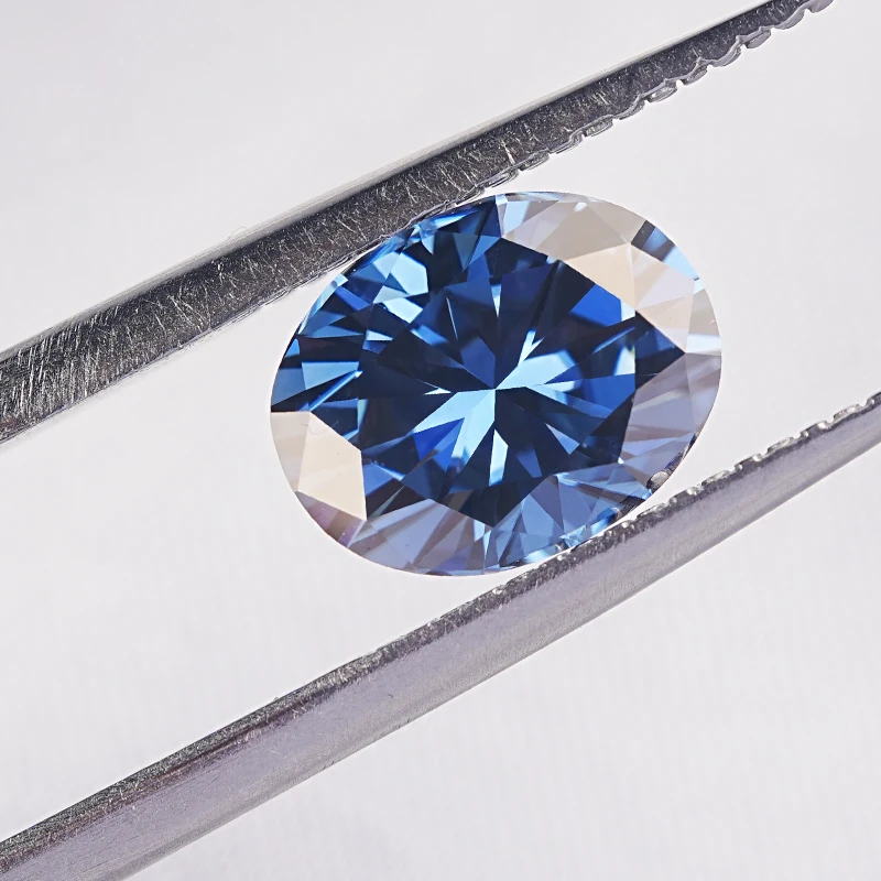 Moissante Diamond Tester 0.3-10CT Lab Grown Diamond DEF VS Color Blue Oval Brilliant Loose Moissanite Stone For Jewelry