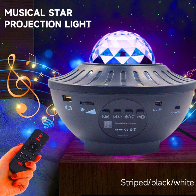 Cheap Price Smart Star Night Light BT Bedroom Music Speaker Projector Table Lamp Remote Control LED Star Projector