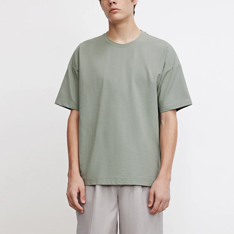 Decheng Oem Premium Tshirt Custom Playeras De Hombre Gents T-shirt 100% Cotton Olive Green Plain Unisex Baggy T Shirts