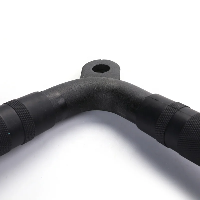 LS3023-1 Muscle Strength Training Triceps Exercise Black Rubber V Shape Bar Pull Down Handle