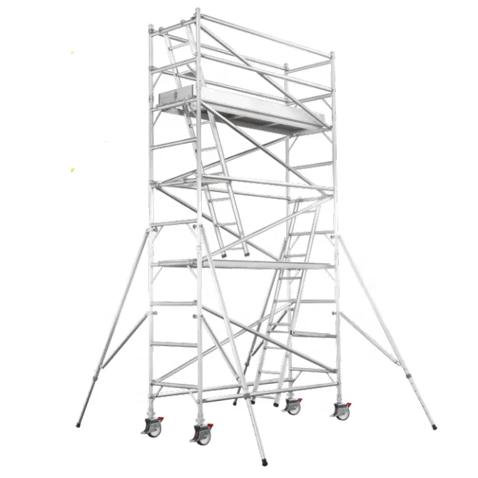 Popular light weight single width rolling scaffolding construction multipurpose aluminium scaffolding  aluminum stairs
