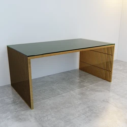 Дизайнерский новый большой обеденный стол золотого цвета