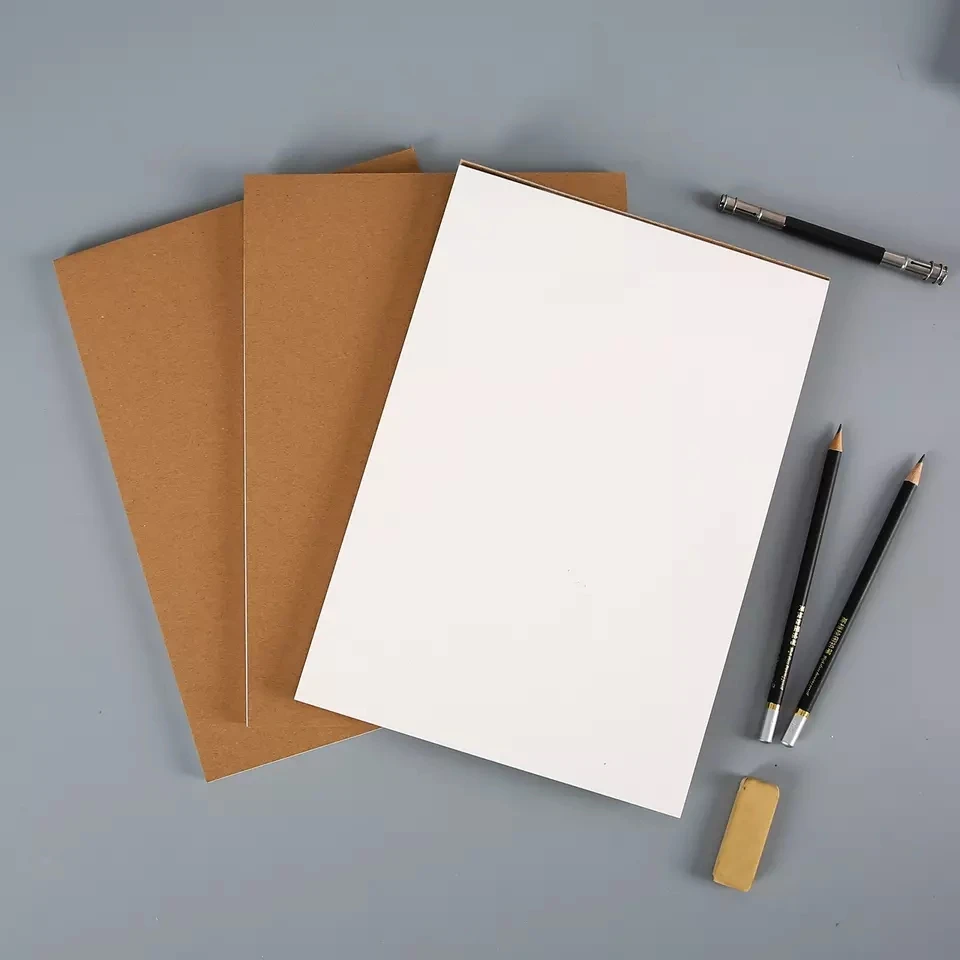 Custom Watercolor Sketch book B5 A5 A6 Wire Binding Kraft Paper Cover Recycled Spiral Sketchbook