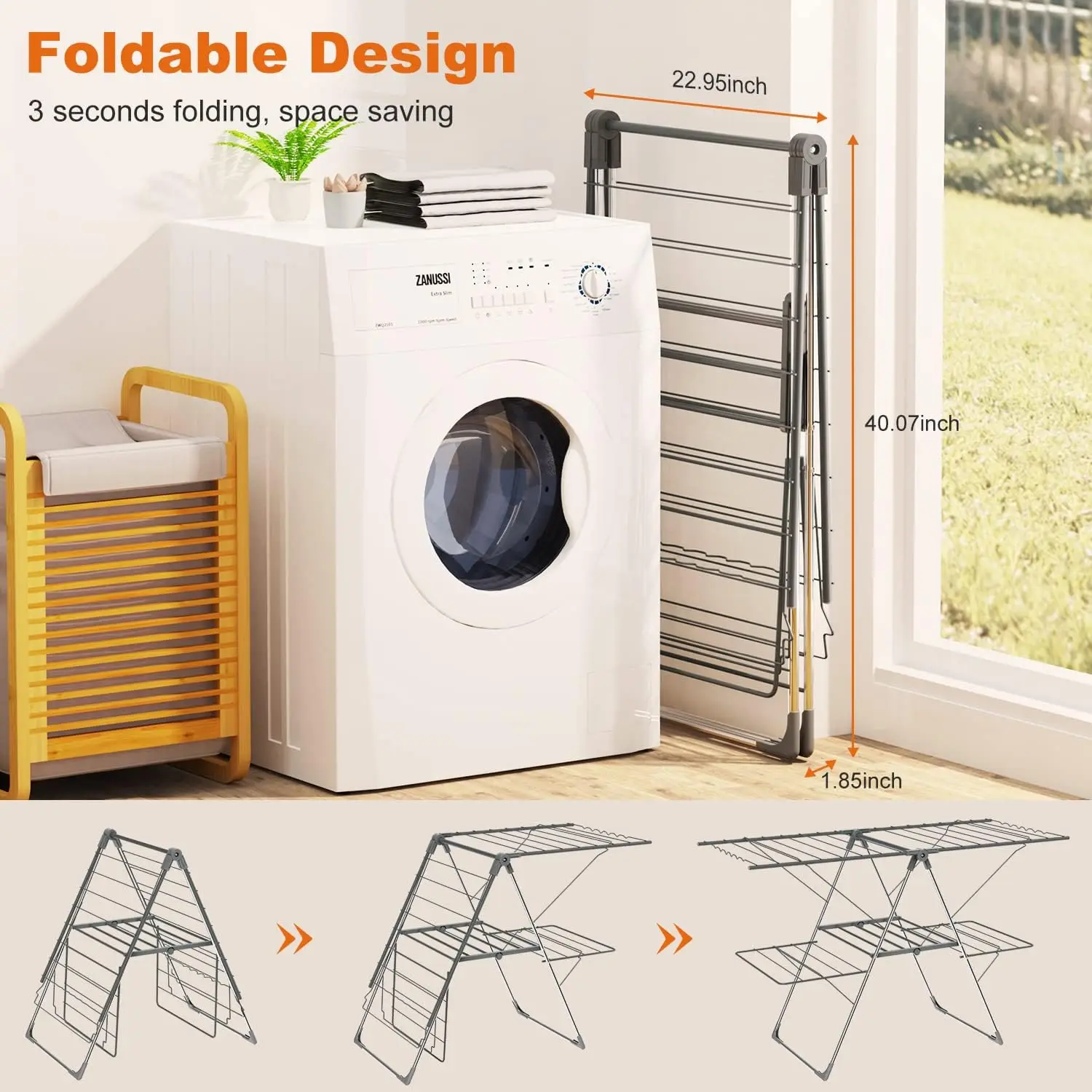 Competitive Price Folding Clothes Drying Rack Indoor Collapsible Stand Garment Rack For Laundry