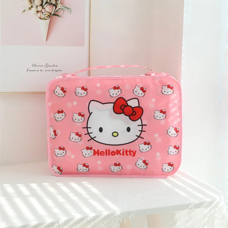 Kitty Y2K 6pcs Sanrio Kawaii Anime Duffel Bag Cartoon Print Kuromi My Melody Pompompurin Shoe Storage Bag
