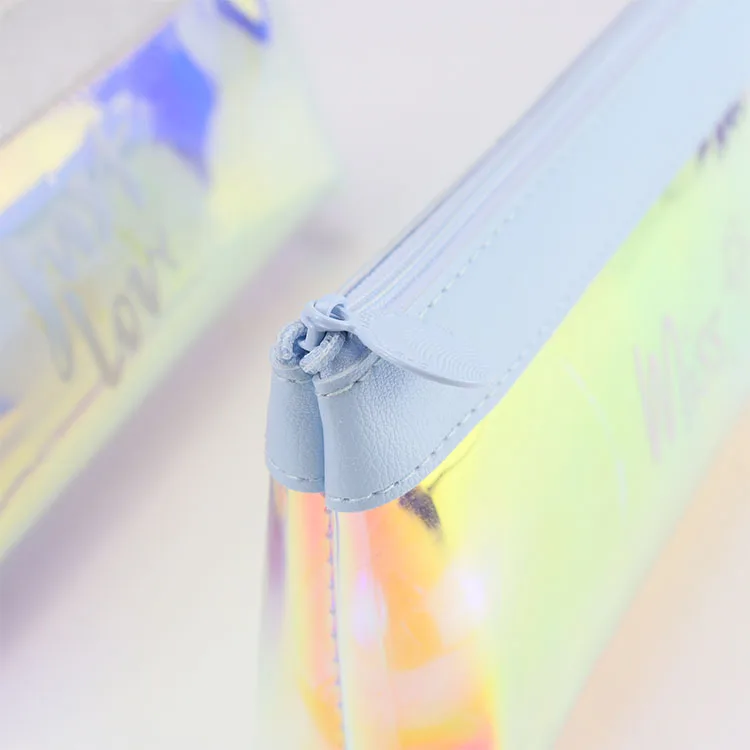 Пенал с голограммой, ПВХ чехол на молнии для карандашей, косметичка, сумочка для кистей для макияжа, пенал для канцелярских принадлежностей, органайзер для паспорта