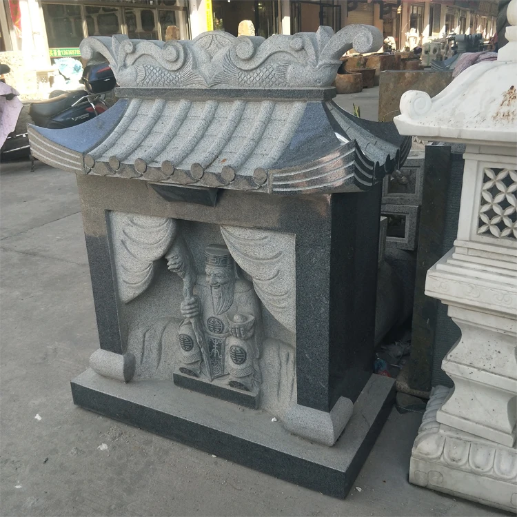 Factory Supply Outdoor Buddha Temple Stone Shrines Antique stone Small Temple Of The God Of Earth TU DI GONG MIAO Baldachine
