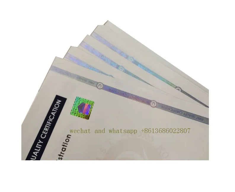 UV invisible hot stamping hologram security paper printing micro text certificate