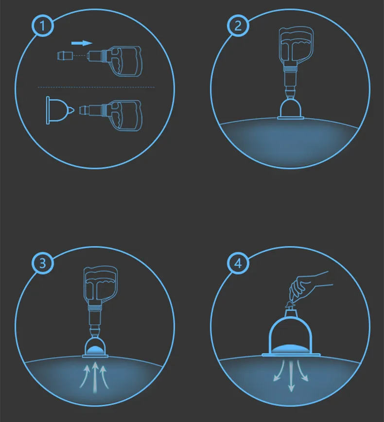 Sterilized Plastic PC AS Vacuum Cupping Set Ventosa Therapy Massage  Disposable Pack Hijama Cups