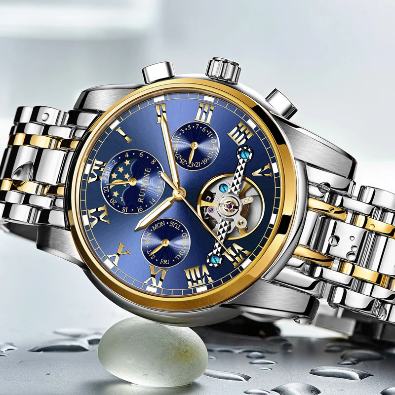 Factory Customized Top Brand Luxury 316L Stainless Steel Luxury Automatic Winding Mechanical Diving watch men