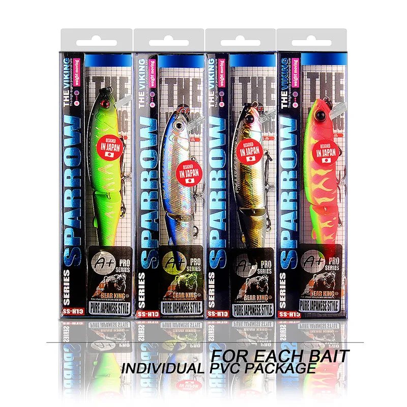 Hot Fishing Minnow Quality Professional Bait Swim Baits Jointed Lures PVC Box ABS Plastic Bearking 11.3cm 13.7g Floating 10pcs
