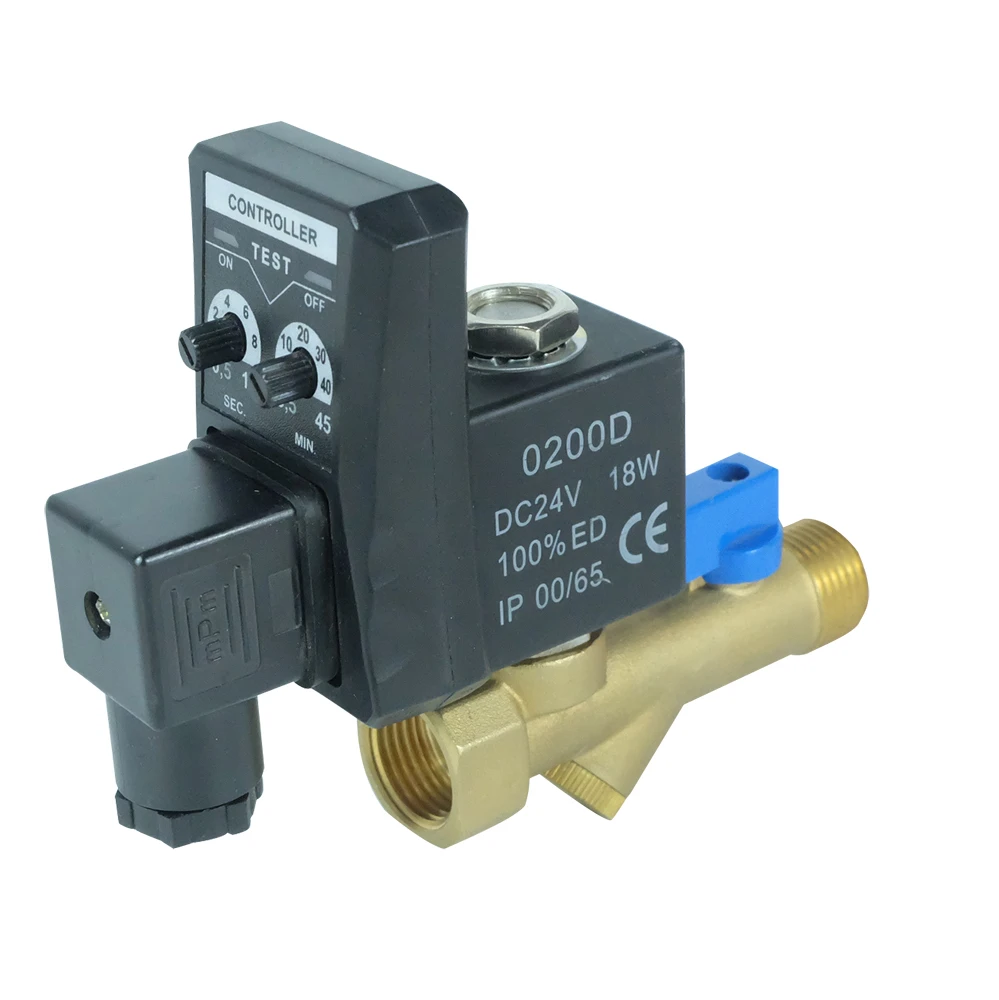 DKV DN10 bsp резьбовой 2/2 Way Water Auto латунный соленоидный дренажный клапан с
