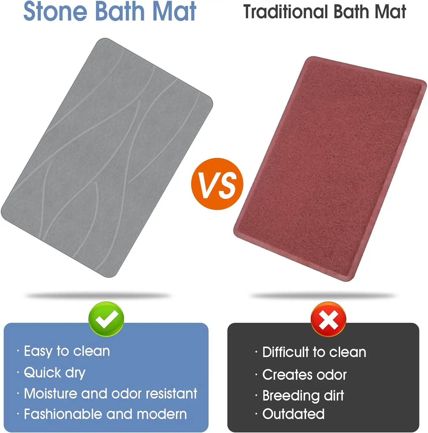 Quick Drying Bath Mats Water Absorption Stone Diatomite Bath Pads Anti-slip Easy to Clean Shower Mat Wholesale