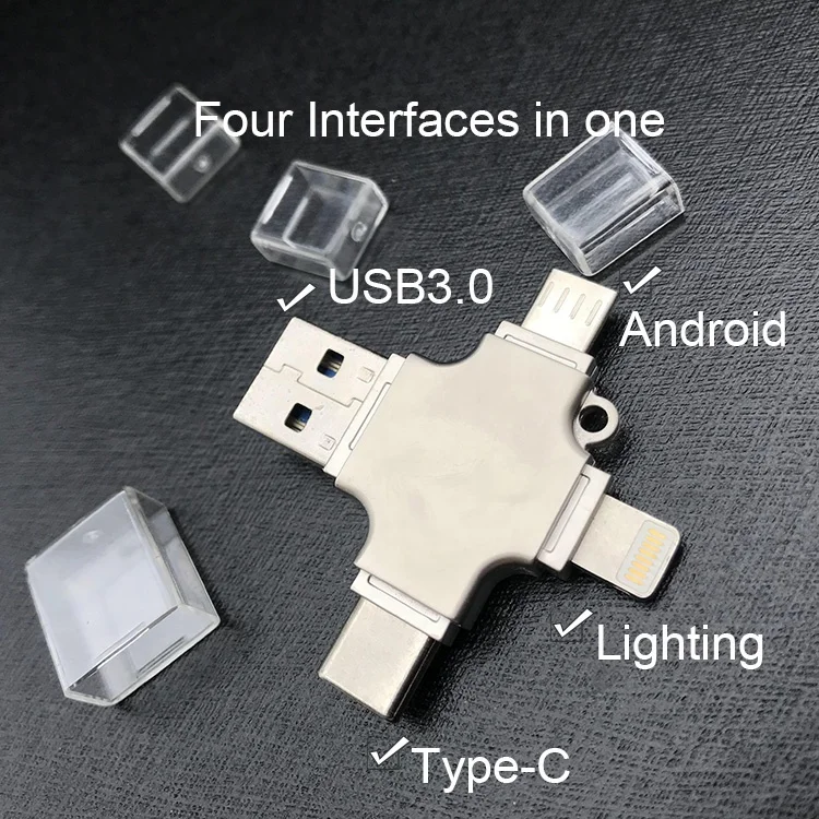 Extra storage for iphone usb stick 4 in 1 64g for ipad usb3.0 flash drive for iphone iphone memory stick