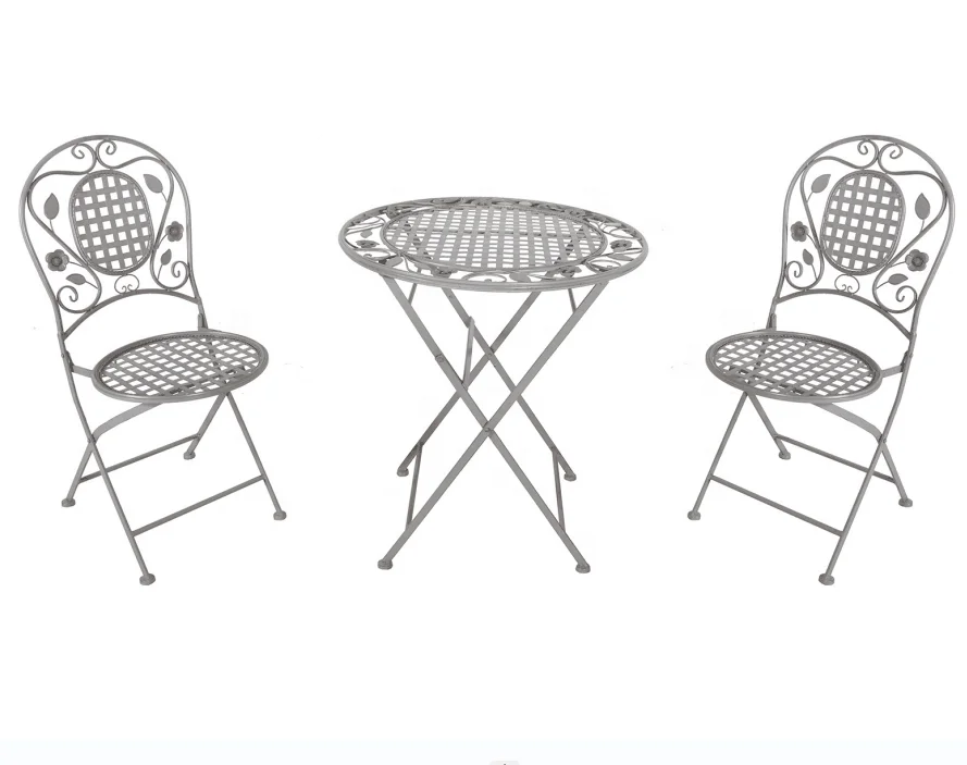 North Europe Outdoor Garden Balcony Chair Set Wholesale Garden Table Chair Cast Iron Metal Garden Chair And Table