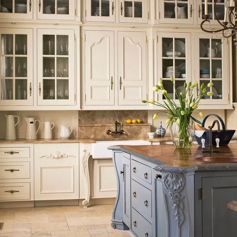 High Quality Kitchen Cupboard Customized Kitchen Cabinets Ready To Assemble Kitchen Furniture Solid Wood Set