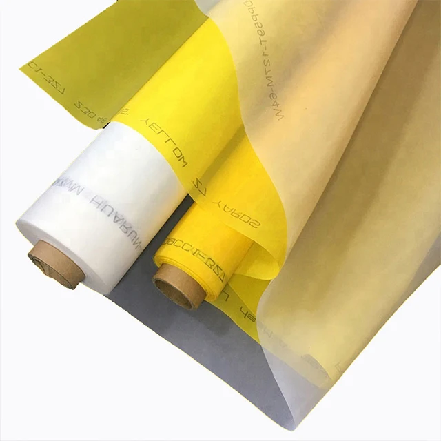 White Yellow 32T 39T 43T 47T 54T 64T 72T 77T 80T 90T 100T 120T Polyester Silk Screen Printing Mesh For Clothing Pattern Printing