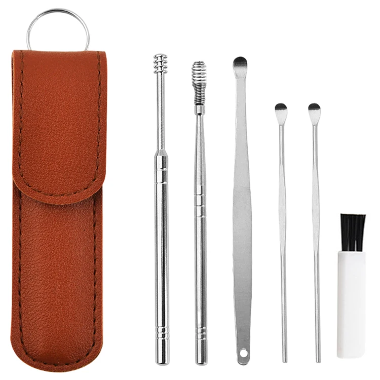 Wholesale Ear Pick Cleaning Set Ear Cleaner 6pcs With PP Box Ear Wax Remover