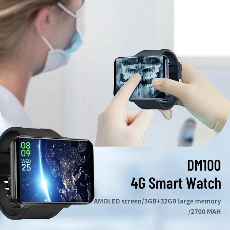 2023 hot selling smart watch SDK light custom OEM ODM projects  DM100 smartwatch with camera oled 4g smartwatch phone Android
