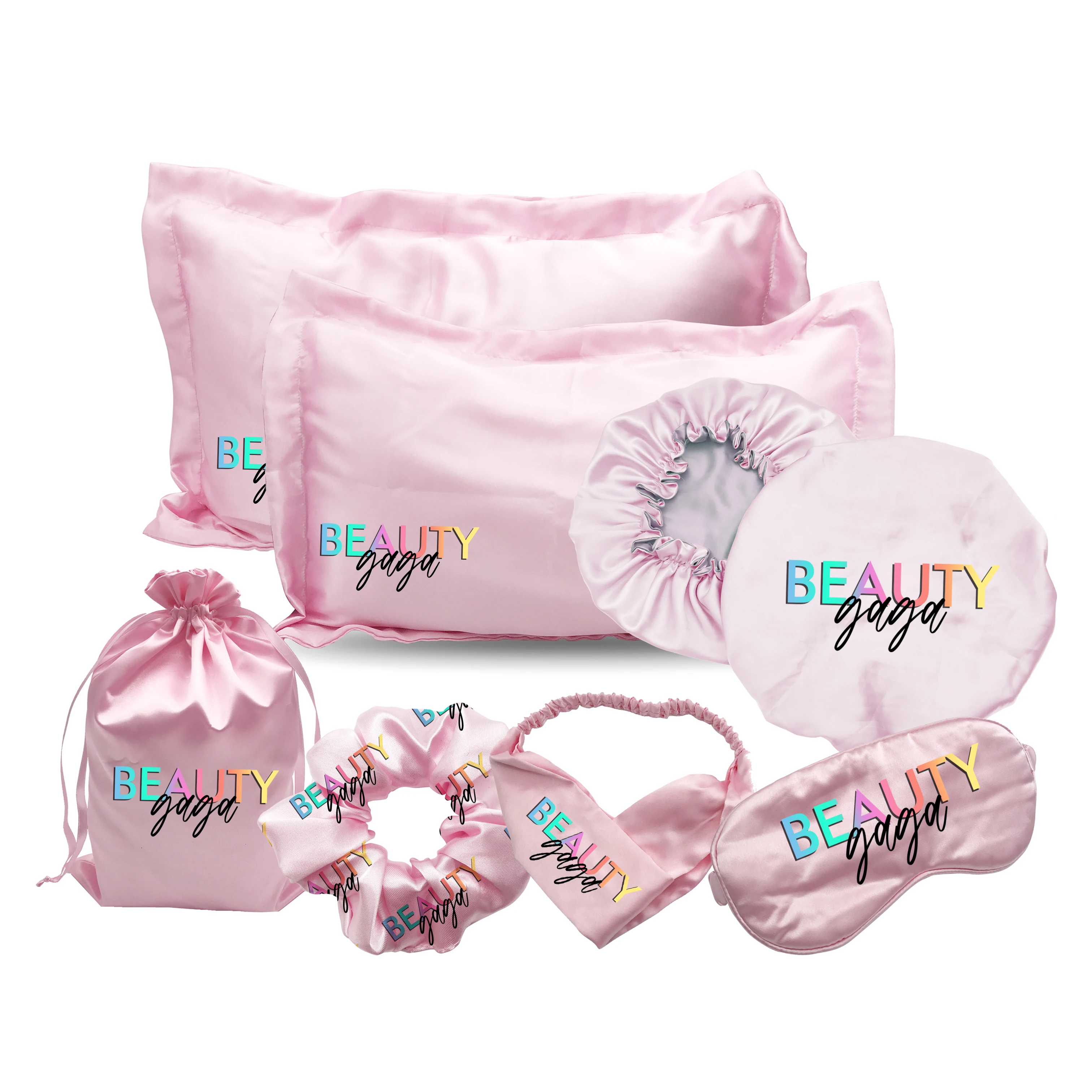 Шелковые атласные изделия на заказ подушка для волос атласная головная повязка с логотипом вашего