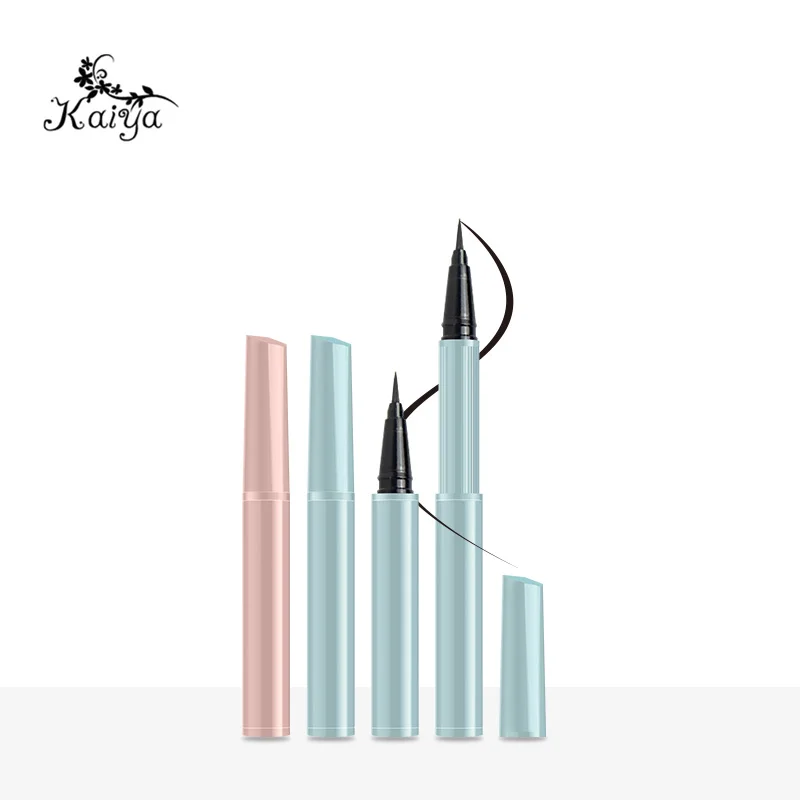 Custom Logo Long Wear Vegan Eyes Makeup Adhesive No Skip Eye liner Pen Delineador Felt Tip Mini Waterproof Liquid Black Eyeliner