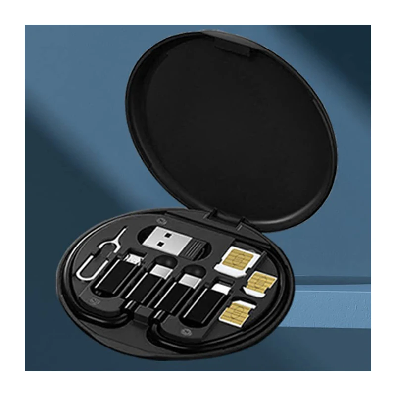 Cheap Multi-Functional 6 In 1 Charging Cables Mobile Stand Card Data Cable Storage Box