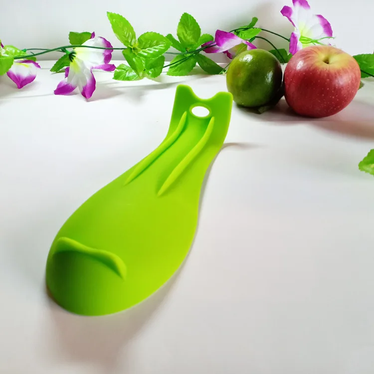 Modern Silicone Spoon Rest | Kitchen Utensil Holder , Counter Spatula Holder , Stovetop Spoon Rest
