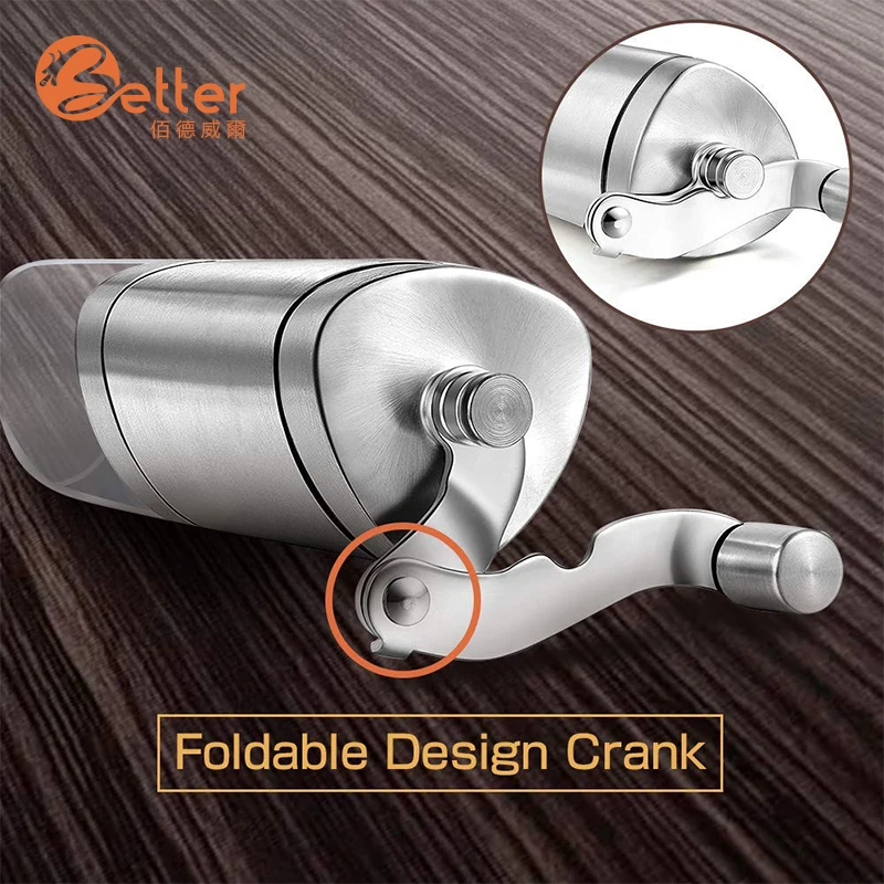 Stainless Steel Hand Coffee Mill  Portable Hand Coffee Bean Grinder Hand Manual Coffee Grinder