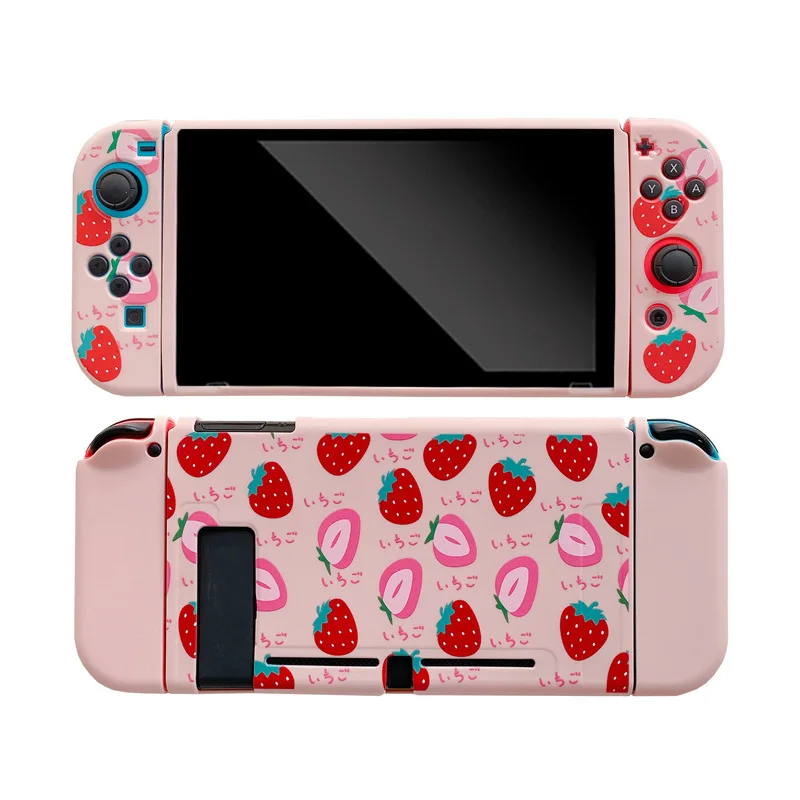 New Pink Cute Strawberry Protector Cases for Nintendo Switch Accessories Soft TPU Shell Cover for Nintend Switch Skin Case