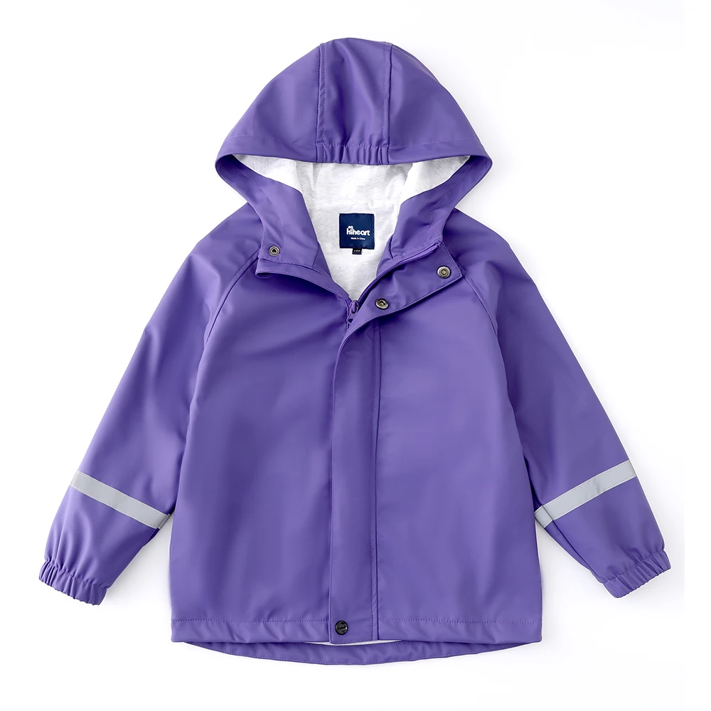 Boys Girls Cotton Lined Waterproof Rain Jackets Hooded Windbreaker Kids Outdoor Waterproof Jacket