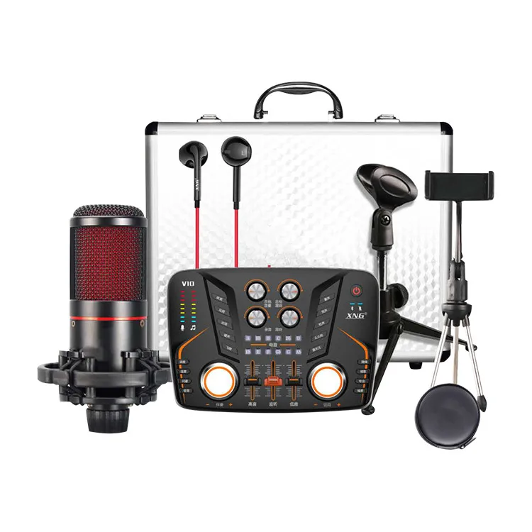 High Quality Studio Sound Card V10+G8 Audio Microphone Recording Sets China Manufacturer